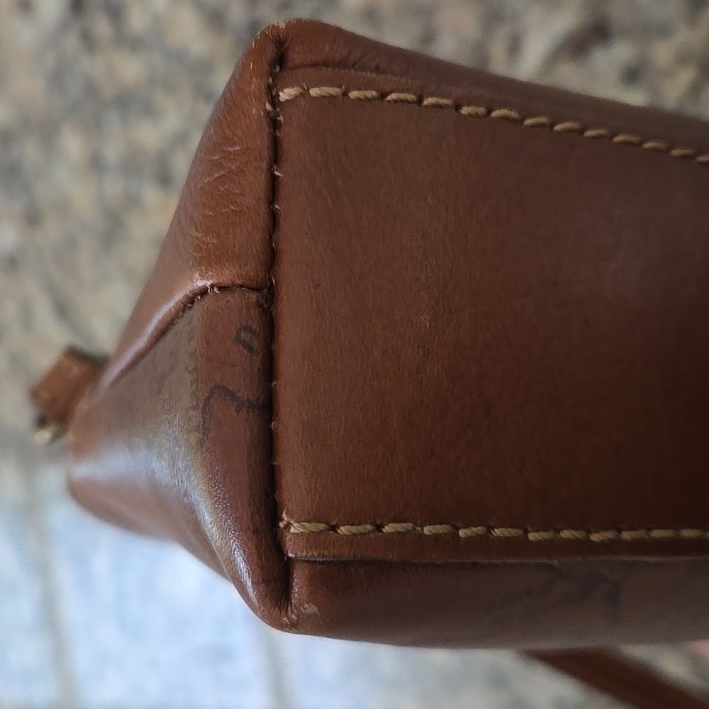 Patricia Nash Brown Leather Map Crossbody Bag - Picture 15 of 16
